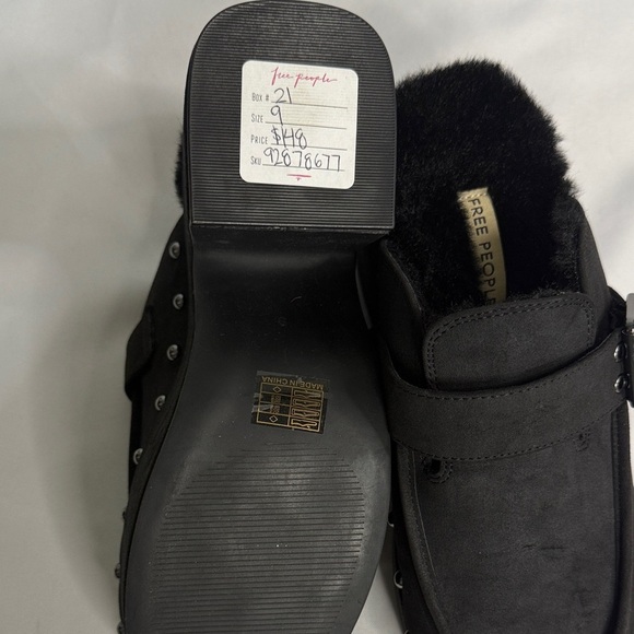 Free People Charcoal Platform Mules with Silver Studs - Picture 7 of 10